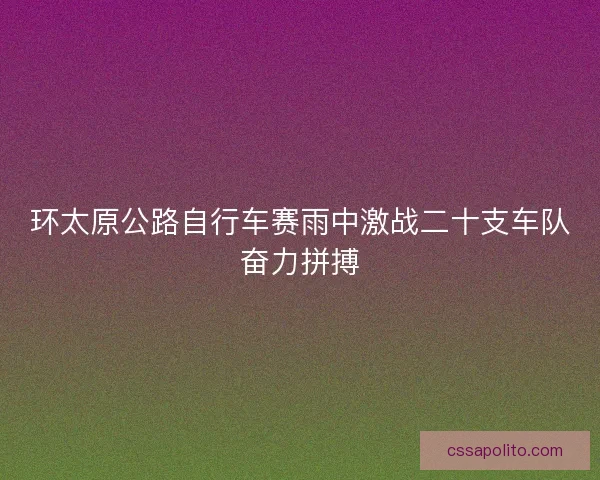 环太原公路自行车赛雨中激战二十支车队奋力拼搏